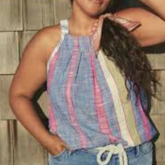 Anthropologie Women's Multicolored Patterned Textured Tank Top - Sz M - Picture 7 of 7